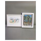 Signed water color painting and signed oil on