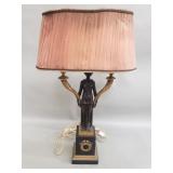 Antique Empire-style bronze table lamp with
