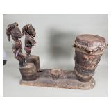 Vintage African ceremonial drum