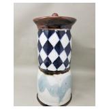 Signed studio potted lidded jar
