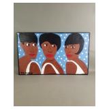 Tommy Cheng Squid oil painting on wood board,