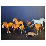 8 vintage Breyer USA plastic horses
