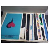 8 vintage lithograph posters