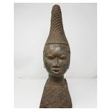 West African Benin bronze head of Queen Idia