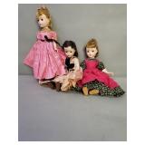 3 vintage Madame Alexander plastic dolls