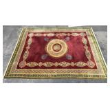 Handmade rug with moth damage