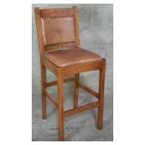 Stickley Mission-style oak and leather stool