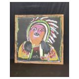 Jimmie Lee Sudduth mixed media on board