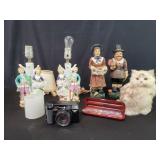 Pair of ceramic figural table lamps, Pair of
