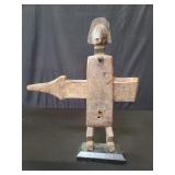 Vintage African carved wood Dogon door lock