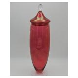 Vintage cranberry red glass apothecary jar