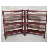 Pair of Apple mahogany foldable bookcases