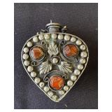 Vintage metal heart pendant