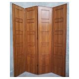 Mid-century modern teak 4-panel screen