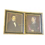 Pair of antique framed portraits