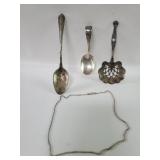 Three sterling silver spoons and a sterling