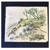 Vintage P. Resnack signed watercolor painting