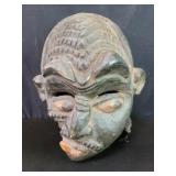 Vintage African ceremonial carved wood  mask