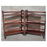 Pair of contemporary stackable folding bookshelves