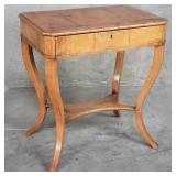 Biedermeier-style blonde mahogany writing table