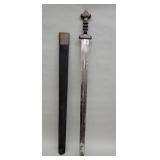 Vintage Asian style brass and iron sword with
