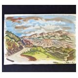 Vintage P. Resnack signed watercolor painting