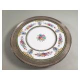 Wedgwood porcelain plate with sterling silver rim