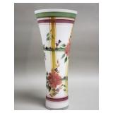 Hand-painted Bristol milk glass vase