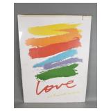 Corita Kent signed "Love Is Hard Work" serigraph
