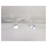 Pair of modern glass menorahs