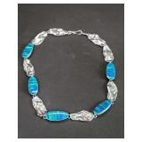 J. S. Sterling silver and opal necklace