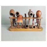 Vintage Tobacco pipes and rack