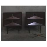 Pair of mid-century modern walnut nightstands
