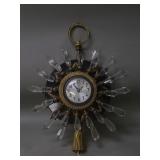 Vintage electric sunburst gilt brass wall clock