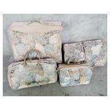 6 piece French Luggage Company vintage suitcases