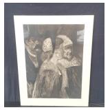 Félicien Rops 'Trois Contemporains' etching