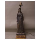 Colonial style terracotta figural table lamp