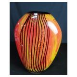Murano style hand blown glass vase