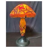 Emile Galle style floral glass lamp