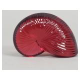 Baccarat ruby red crystal nautilus shell