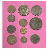 Group of 19th century foreign coins