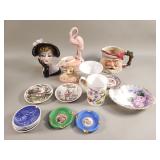Group of porcelain and ceramic vases, mugs, etc