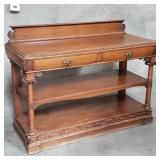 Antique carved tiger oak 3-tier buffet