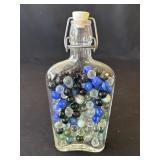 Lot of marbles in bottle