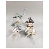 Group of hand blown sea life and hermit crabs