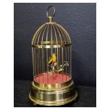 Vintage bird in cage music box