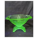 Art Deco uranium glass bowl