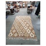 Vintage Moroccan Rabat style  handmade wool rug.