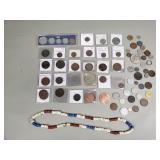 Vintage and antique foreign coins including