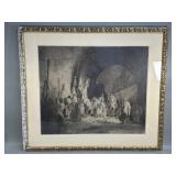 Pencil signed etching in paper Mauris Bauer